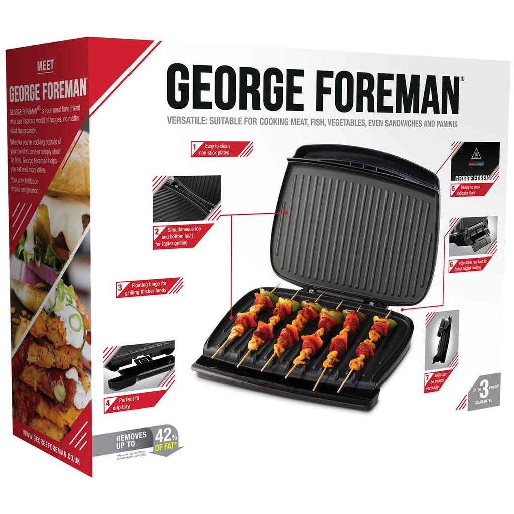George Foreman 23440 2400W 10-Portion Entertaining Health Grill - Black