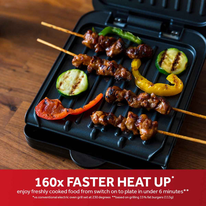 George Foreman 25800 Small Fit 760W Grill - Black